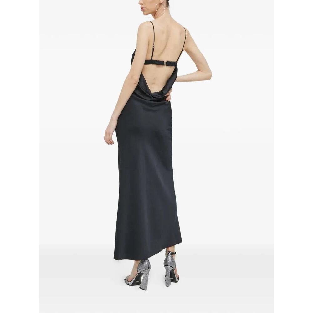 Abercombie & Fitch Open-Back Maxi Slip Dress Black XXSP - Picture 2 of 13